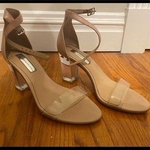 INC Lexini Lucite Block Heel Sandals